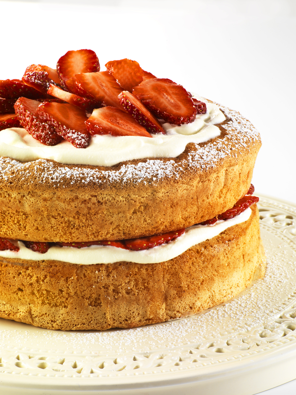 Irish Heart Healthier Victoria Sponge Cake with Strawberries Irish Heart