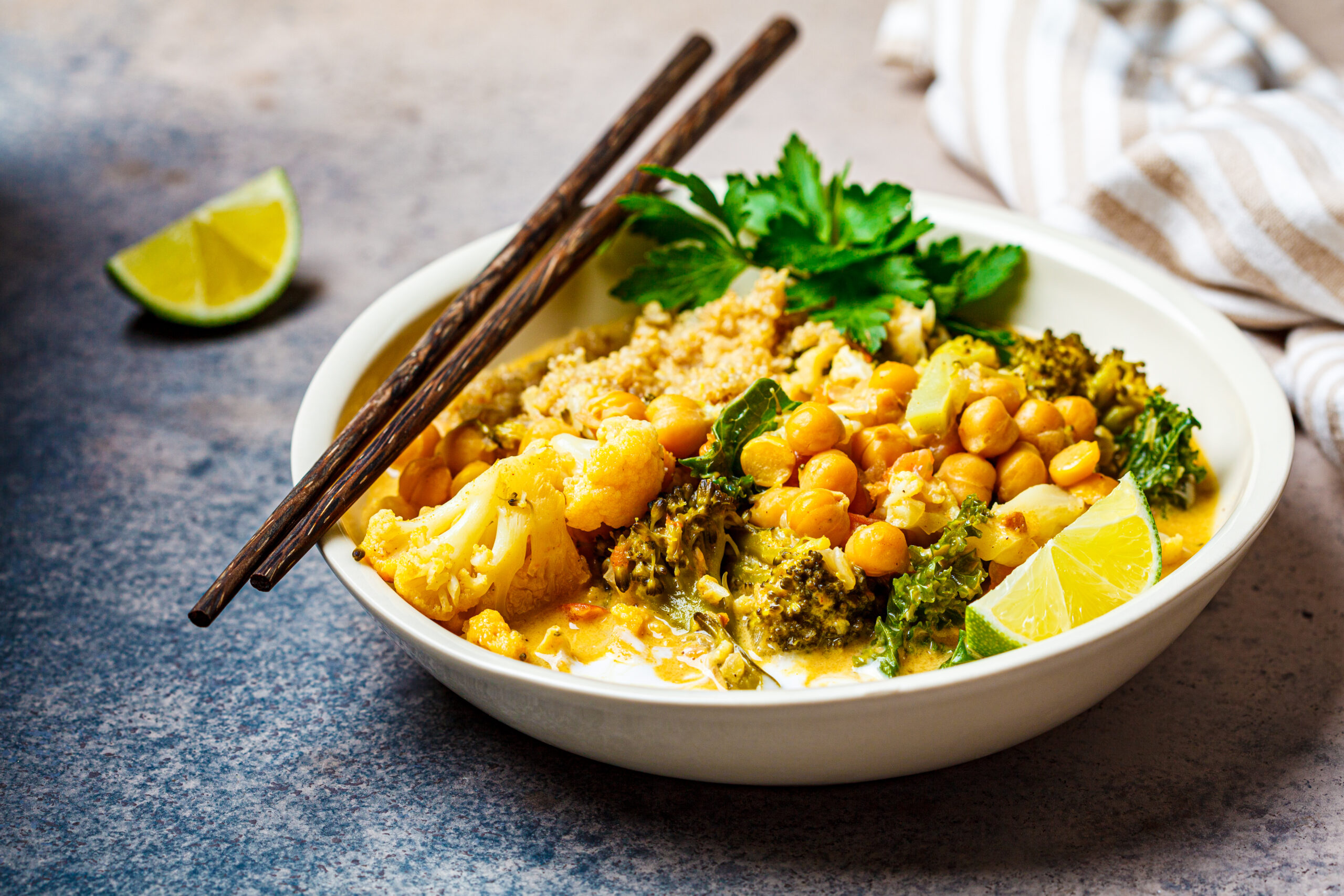 Irish Heart Chickpea and Cauliflower Curry with Flatbread - Irish Heart