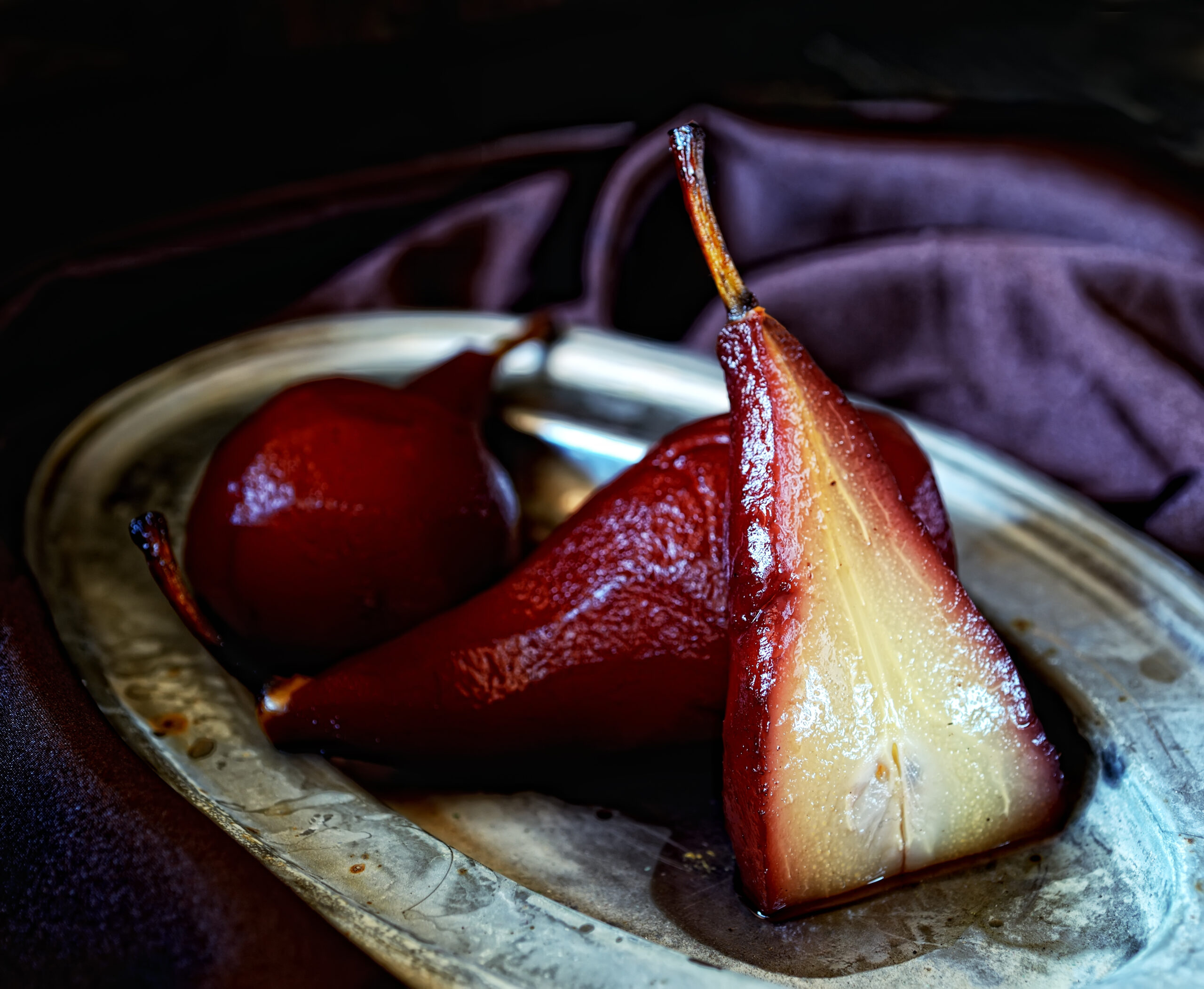 Irish Heart Spiced Poached Pears with Red Wine and Yoghurt - Irish Heart