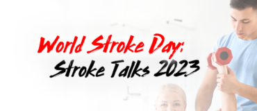 Stroke Talks 2023. Woman exercising with personal trainer.