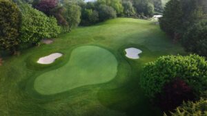 Aerial view of a golf hole